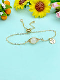 Gold Wire Wrap Natural Moonstone Charm Bracelet – Dainty Gift Jewelry, N6094