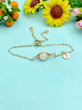 Gold Wire Wrap Natural Moonstone Charm Bracelet – Dainty Gift Jewelry, N6094
