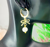 Gold Pearl Earrings Dainty Freshwater Pearl Jewelry – Elegant Gift for Her, N6905