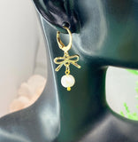 Gold Pearl Earrings Dainty Freshwater Pearl Jewelry – Elegant Gift for Her, N6905
