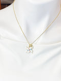 Gold Pinwheel Charm Necklace, Windmill Charm, N2197