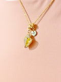 Gold Conch Shell Cubic Zirconia Necklace – Gift for Beach Lover, Nature Charm Jewelry, N6800
