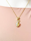 Gold Conch Shell Cubic Zirconia Necklace – Gift for Beach Lover, Nature Charm Jewelry, N6800