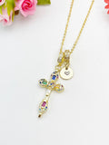 Gold Cross Necklace with Cubic Zirconia – Gift for Faith, Strength & Inspiration, N6801