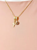 18K Gold Plated Cross Necklace with Cubic Zirconia Bail – Faith Gift Jewelry, N6805
