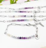 Fluorite Bracelet, Natural Gemstone Bracelet, N4766