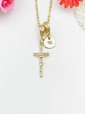 18K Gold Plated Cross Necklace AAA Cubic Zirconia Pendant – Faith Gift Jewelry, N6806