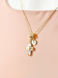 18K Gold Plated Cross Necklace Cubic Zirconia Pendant – Faith Gift Jewelry, N6807