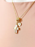 18K Gold Plated Cross Necklace Cubic Zirconia Pendant – Faith Gift Jewelry, N6807