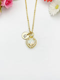 Gold Heart Synthetic Opal Charm Necklace – Dainty Gift for Her, N6810