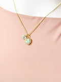 Gold Heart Synthetic Opal Charm Necklace – Dainty Gift for Her, N6812