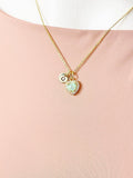 Gold Heart Synthetic Opal Charm Necklace – Dainty Gift for Her, N6812
