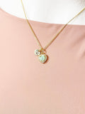 Gold Heart Synthetic Opal Charm Necklace – Dainty Gift for Her, N6812