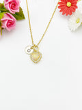 Gold Heart Synthetic Opal Charm Necklace – Dainty Gift for Her, N6813