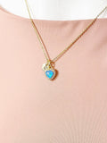 Gold Heart Synthetic Opal Charm Necklace – Dainty Gift for Her, N6811