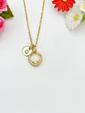 Gold Heart Synthetic Opal Charm Necklace – Dainty Gift for Her, N6814