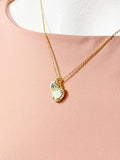 Gold Heart Synthetic Opal Charm Necklace – Dainty Gift for Her, N6814