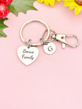 Bonus Family Silver Heart Keychain – Meaningful Gift for Loved Ones, D615