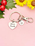 Bonus Family Silver Heart Keychain – Meaningful Gift for Loved Ones, D615