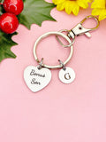 Bonus Son Silver Heart Keychain – Meaningful Gift for Loved Ones, D616