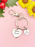 Bonus Parent Silver Heart Keychain – Meaningful Gift for Loved Ones, D618