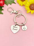 Bonus Parent Silver Heart Keychain – Meaningful Gift for Loved Ones, D618