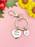 Bonus Parent Silver Heart Keychain – Meaningful Gift for Loved Ones, D618
