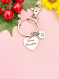 Bonus Grandma Silver Heart Keychain – Sweet Gift for Her from Family, D619