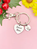 Bonus Mom Silver Heart Keychain – Sweet Gift for Her from Family, D620