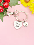Bonus Mom Silver Heart Keychain – Sweet Gift for Her from Family, D620