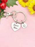 Bonus Mom Silver Heart Keychain – Sweet Gift for Her from Family, D620