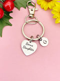 Bonus Daughter Silver Heart Keychain – Sweet Gift for Her from Family, D621