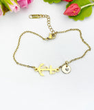 Anchor Gold Bracelet – Dainty Nautical Charm Bracelet Ocean Lover Gift Jewelry, N6906