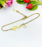 Anchor Gold Bracelet – Dainty Nautical Charm Bracelet Ocean Lover Gift Jewelry, N6906