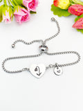 Snowdrops Flower Heart Charm Silver or Gold Bracelet – Dainty Floral Gift Jewelry, N644