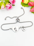 Snowdrops Flower Heart Charm Silver or Gold Bracelet – Dainty Floral Gift Jewelry, N644
