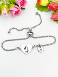 Snowdrops Flower Heart Charm Silver or Gold Bracelet – Dainty Floral Gift Jewelry, N644
