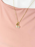 Gold Pink Cherry Heart Cubic Zirconia Pendant Necklace – Fruit Foodie Gift Jewelry, N6822