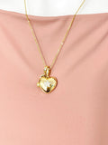 Gold Heart with Star Cubic Zirconia Diffuser Locket Pendant Necklace – Mom Gift Jewelry, N6823