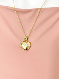 Gold Heart with Star Cubic Zirconia Diffuser Locket Pendant Necklace – Mom Gift Jewelry, N6823
