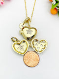 Gold Heart with Star Cubic Zirconia Diffuser Locket Pendant Necklace – Mom Gift Jewelry, N6823