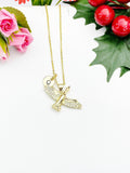 Gold Duck Goose Bird Cubic Zirconia Pendant Necklace – Animal Gift Jewelry, N6828