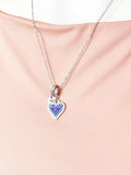 Silver Blue Heart Cubic Zirconia Pendant Necklace – Mother's Day Gift Jewelry, N6829