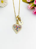 Gold Heart Cubic Zirconia Pendant Necklace – Anniversary Gift Jewelry, N6831