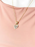 Gold Heart Cubic Zirconia Pendant Necklace – Anniversary Gift Jewelry, N6831