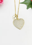 Gold Heart Cubic Zirconia Pendant Necklace – Anniversary Gift Jewelry, N6836