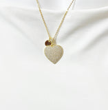 Gold Heart Cubic Zirconia Pendant Necklace – Anniversary Gift Jewelry, N6836