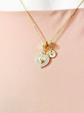 Gold Heart Cubic Zirconia Pendant Necklace – Birthdays Gift Jewelry, N6837