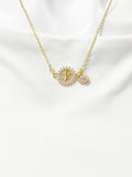 Gold Saint Benedict Cubic Zirconia Pendant Necklace – Faith Protection Gift Jewelry, N6841