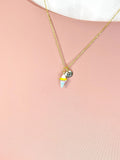 Gold Ice Cream Cone Pendant Necklace – Dainty Dessert Charm Gift Jewelry, N6910